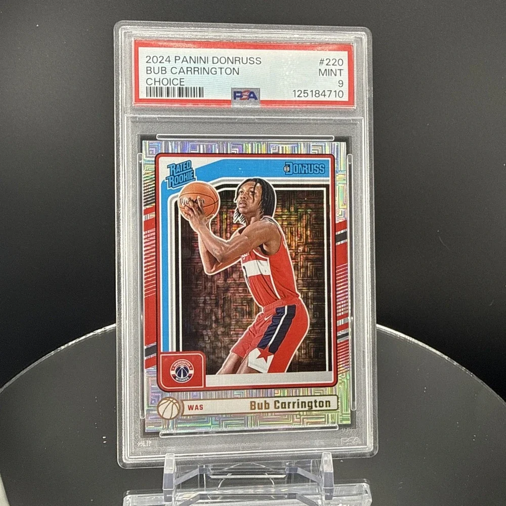 2024-25‎ Donruss - Rated Rookie Bub Carrington #220 Choice (RC) PSA 9
